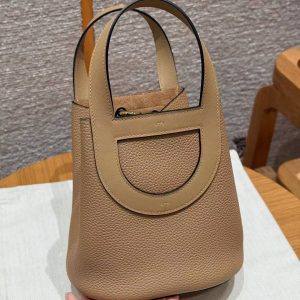 Hermes In the Loop 18 Bag Handmade In Taurillon Clemence Leather Gold Hardware 0M Chai - Image 2
