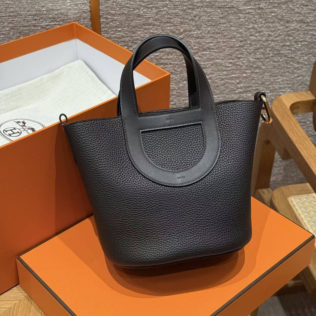 Hermes In the Loop 18 Bag Handmade In Taurillon Clemence Leather Gold Hardware 46 Ebene - Image 9