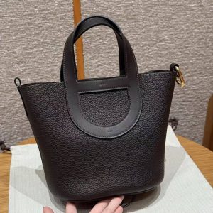 Hermes In the Loop 18 Bag Handmade In Taurillon Clemence Leather Gold Hardware 46 Ebene - Image 8