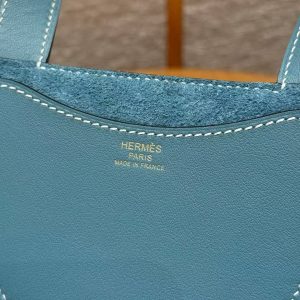 Hermes In the Loop 18 Bag Handmade In Taurillon Clemence Leather Gold Hardware 75 Blue Jean - Image 13