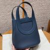 Hermes In the Loop 18 Bag Handmade In Taurillon Clemence Leather Gold Hardware 7P Blue De Presse