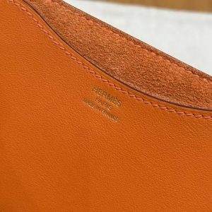 Hermes In the Loop 18 Bag Handmade In Taurillon Clemence Leather Gold Hardware 8V Orange Poppy - Image 13