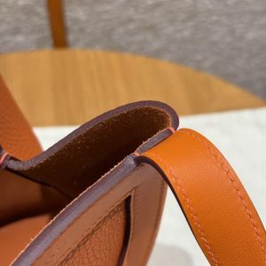 Hermes In the Loop 18 Bag Handmade In Taurillon Clemence Leather Gold Hardware 8V Orange Poppy - Image 6
