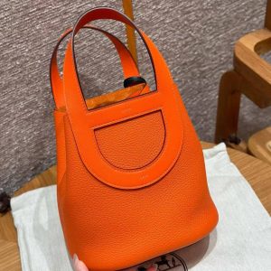 Hermes In the Loop 18 Bag Handmade In Taurillon Clemence Leather Gold Hardware 9J Feu - Image 2
