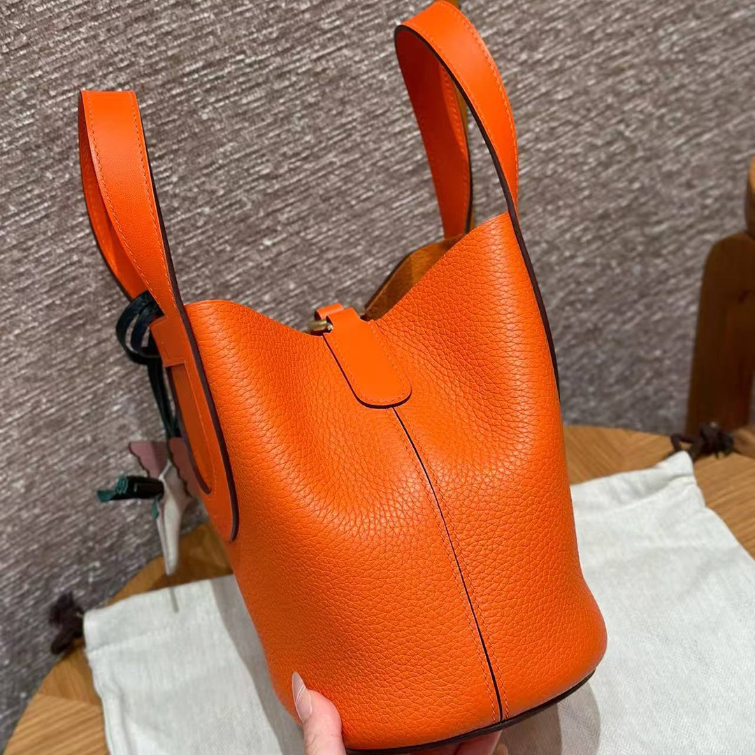 Hermes In the Loop 18 Bag Handmade In Taurillon Clemence Leather Gold Hardware 9J Feu - Image 18