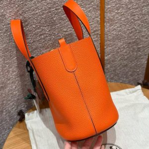 Hermes In the Loop 18 Bag Handmade In Taurillon Clemence Leather Gold Hardware 9J Feu - Image 14
