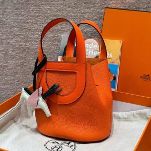 Hermes In the Loop 18 Bag Handmade In Taurillon Clemence Leather Gold Hardware 9J Feu - Image 3