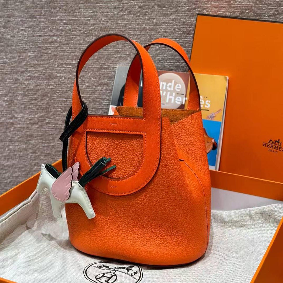 Hermes In the Loop 18 Bag Handmade In Taurillon Clemence Leather Gold Hardware 9J Feu - Image 3