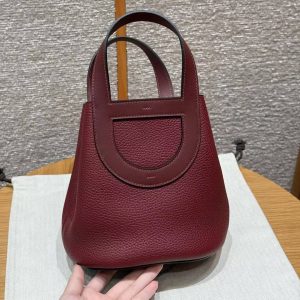Hermes In the Loop 18 Bag Handmade In Taurillon Clemence Leather Silver Hardware 55 Rouge H - Image 2