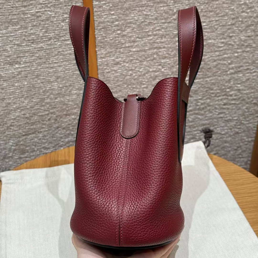 Hermes In the Loop 18 Bag Handmade In Taurillon Clemence Leather Silver Hardware 55 Rouge H - Image 15