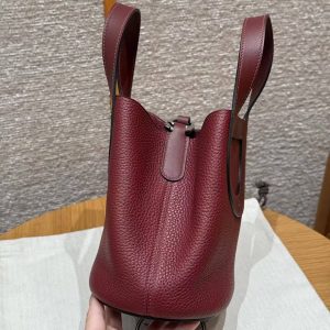 Hermes In the Loop 18 Bag Handmade In Taurillon Clemence Leather Silver Hardware 55 Rouge H - Image 14