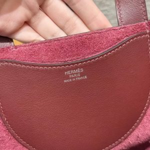 Hermes In the Loop 18 Bag Handmade In Taurillon Clemence Leather Silver Hardware 55 Rouge H - Image 11