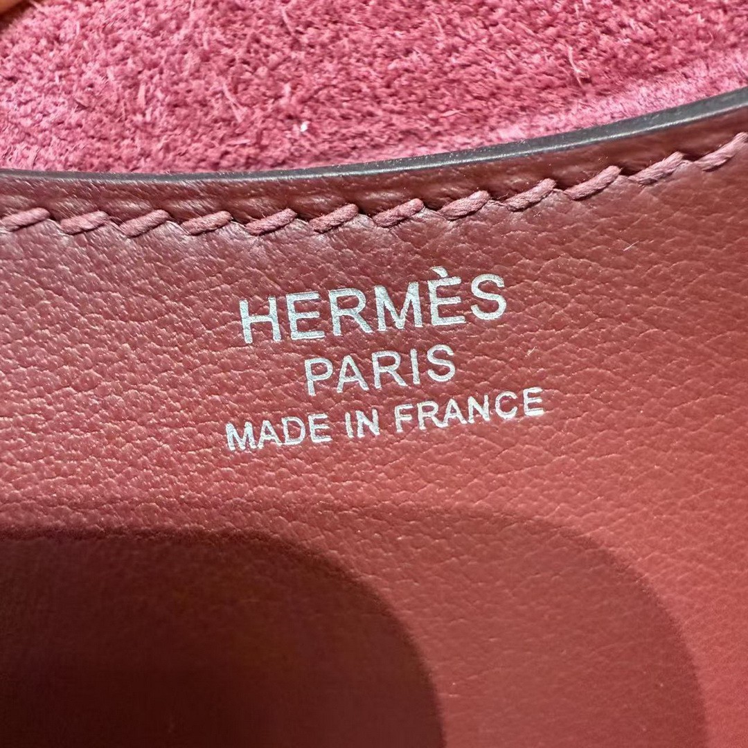 Hermes In the Loop 18 Bag Handmade In Taurillon Clemence Leather Silver Hardware 55 Rouge H - Image 10