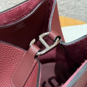 Hermes In the Loop 18 Bag Handmade In Taurillon Clemence Leather Silver Hardware 55 Rouge H - Image 7