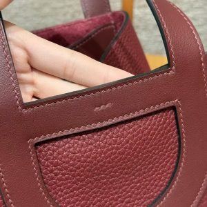 Hermes In the Loop 18 Bag Handmade In Taurillon Clemence Leather Silver Hardware 55 Rouge H - Image 6