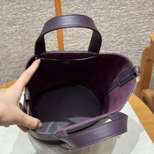 Hermes In the Loop 18 Bag Handmade In Taurillon Clemence Leather Silver Hardware 59 Raisin - Image 14