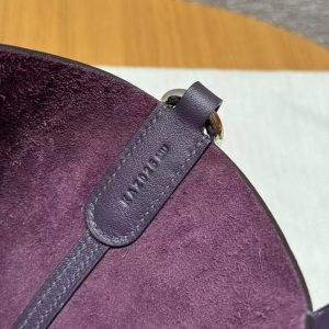 Hermes In the Loop 18 Bag Handmade In Taurillon Clemence Leather Silver Hardware 59 Raisin - Image 4