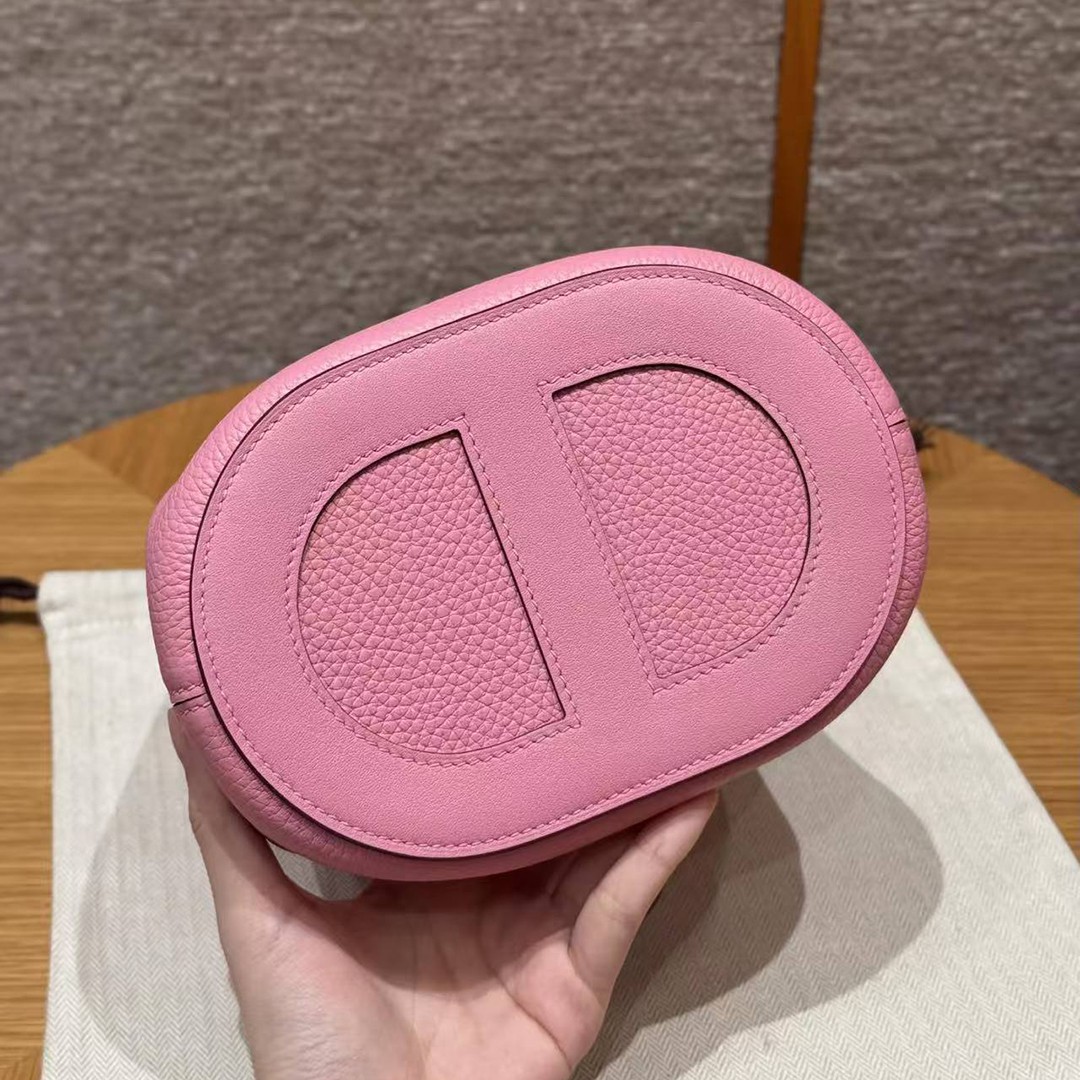 Hermes In the Loop 18 Bag Handmade In Taurillon Clemence Leather Silver Hardware 5P Pink - Image 14