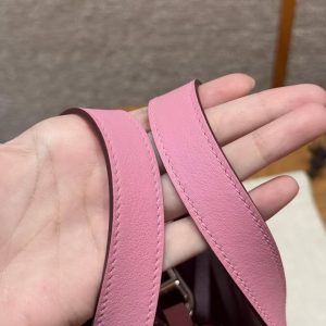 Hermes In the Loop 18 Bag Handmade In Taurillon Clemence Leather Silver Hardware 5P Pink - Image 11