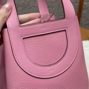 Hermes In the Loop 18 Bag Handmade In Taurillon Clemence Leather Silver Hardware 5P Pink - Image 3