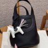 Hermes In the Loop 18 Bag Handmade In Taurillon Clemence Leather Silver Hardware 89 Noir