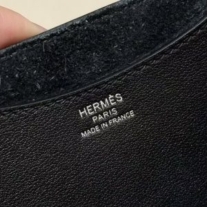 Hermes In the Loop 18 Bag Handmade In Taurillon Clemence Leather Silver Hardware 89 Noir - Image 14