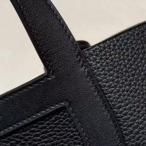 Hermes In the Loop 18 Bag Handmade In Taurillon Clemence Leather Silver Hardware 89 Noir - Image 8