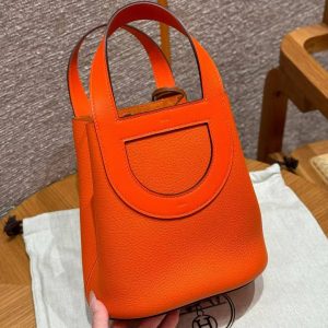 Hermes In the Loop 18 Bag Handmade In Taurillon Clemence Leather Silver Hardware 9J Feu - Image 2