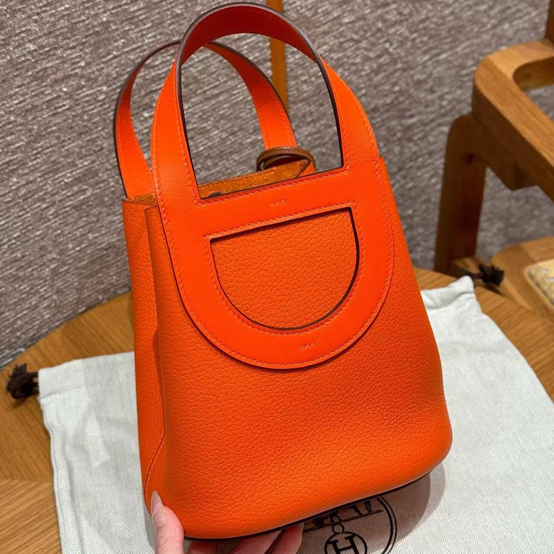 Hermes In the Loop 18 Bag Handmade In Taurillon Clemence Leather Silver Hardware 9J Feu - Image 2