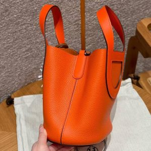 Hermes In the Loop 18 Bag Handmade In Taurillon Clemence Leather Silver Hardware 9J Feu - Image 16