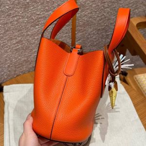 Hermes In the Loop 18 Bag Handmade In Taurillon Clemence Leather Silver Hardware 9J Feu - Image 15