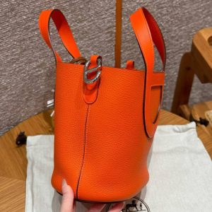 Hermes In the Loop 18 Bag Handmade In Taurillon Clemence Leather Silver Hardware 9J Feu - Image 11