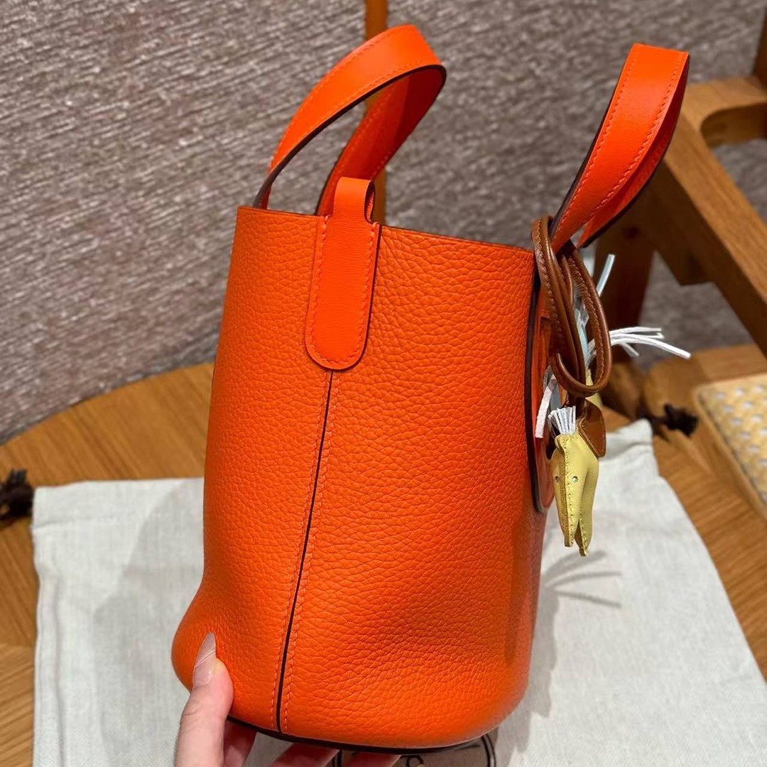 Hermes In the Loop 18 Bag Handmade In Taurillon Clemence Leather Silver Hardware 9J Feu - Image 10