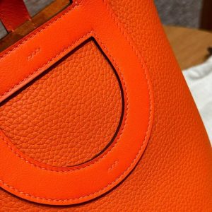 Hermes In the Loop 18 Bag Handmade In Taurillon Clemence Leather Silver Hardware 9J Feu - Image 5