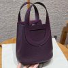 Hermes In the Loop 18 Bag Handmade In Taurillon Clemence Leather Silver Hardware N5 Cassis