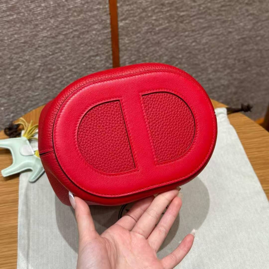 Hermes In the Loop 18 Bag Handmade In Taurillon Clemence Leather Silver Hardware Q5 Rouge Casque - Image 15