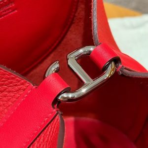 Hermes In the Loop 18 Bag Handmade In Taurillon Clemence Leather Silver Hardware Q5 Rouge Casque - Image 14