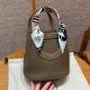 Hermes In the Loop 18 Bag Handmade In Taurillon Clemence Leather Silver Hardware ck18 Etoupe