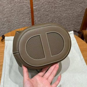 Hermes In the Loop 18 Bag Handmade In Taurillon Clemence Leather Silver Hardware ck18 Etoupe - Image 13