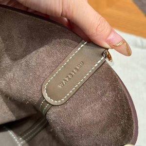 Hermes In the Loop 18 Bag Handmade In Taurillon Clemence Leather Silver Hardware ck18 Etoupe - Image 9