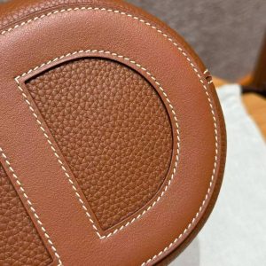 Hermes In the Loop 18 Bag Handmade In Taurillon Clemence Leather Silver Hardware ck37 Gold - Image 13