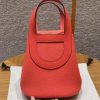Hermes In the Loop 18 Bag Handmade In Taurillon Clemence Leather Sliver Hardware 0E Rose Texas