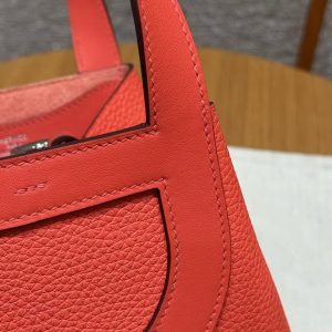 Hermes In the Loop 18 Bag Handmade In Taurillon Clemence Leather Sliver Hardware 0E Rose Texas - Image 8