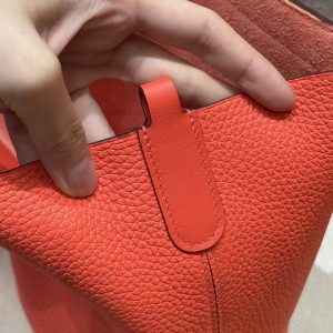 Hermes In the Loop 18 Bag Handmade In Taurillon Clemence Leather Sliver Hardware 0E Rose Texas - Image 7