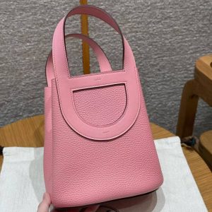 Hermes In the Loop 18 Bag Handmade In Taurillon Clemence Leather Sliver Hardware 1Q Rose Confetti