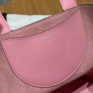 Hermes In the Loop 18 Bag Handmade In Taurillon Clemence Leather Sliver Hardware 1Q Rose Confetti - Image 12