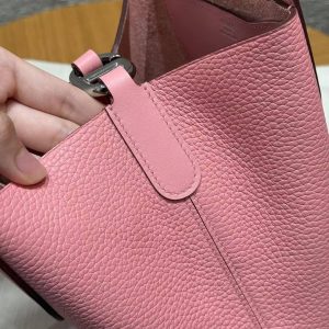 Hermes In the Loop 18 Bag Handmade In Taurillon Clemence Leather Sliver Hardware 1Q Rose Confetti - Image 10