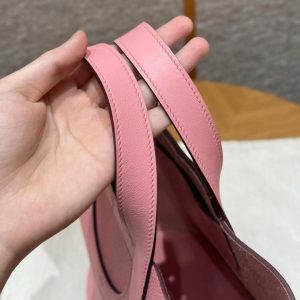 Hermes In the Loop 18 Bag Handmade In Taurillon Clemence Leather Sliver Hardware 1Q Rose Confetti - Image 6