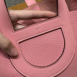Hermes In the Loop 18 Bag Handmade In Taurillon Clemence Leather Sliver Hardware 1Q Rose Confetti - Image 5