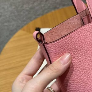 Hermes In the Loop 18 Bag Handmade In Taurillon Clemence Leather Sliver Hardware 1Q Rose Confetti - Image 4